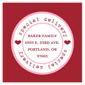 Take Note Designs Valentine's Day Address Labels - Special Delivery Red & Pink Take Note Designs Valentine's Day Address Labels - Special Delivery Red & Pink